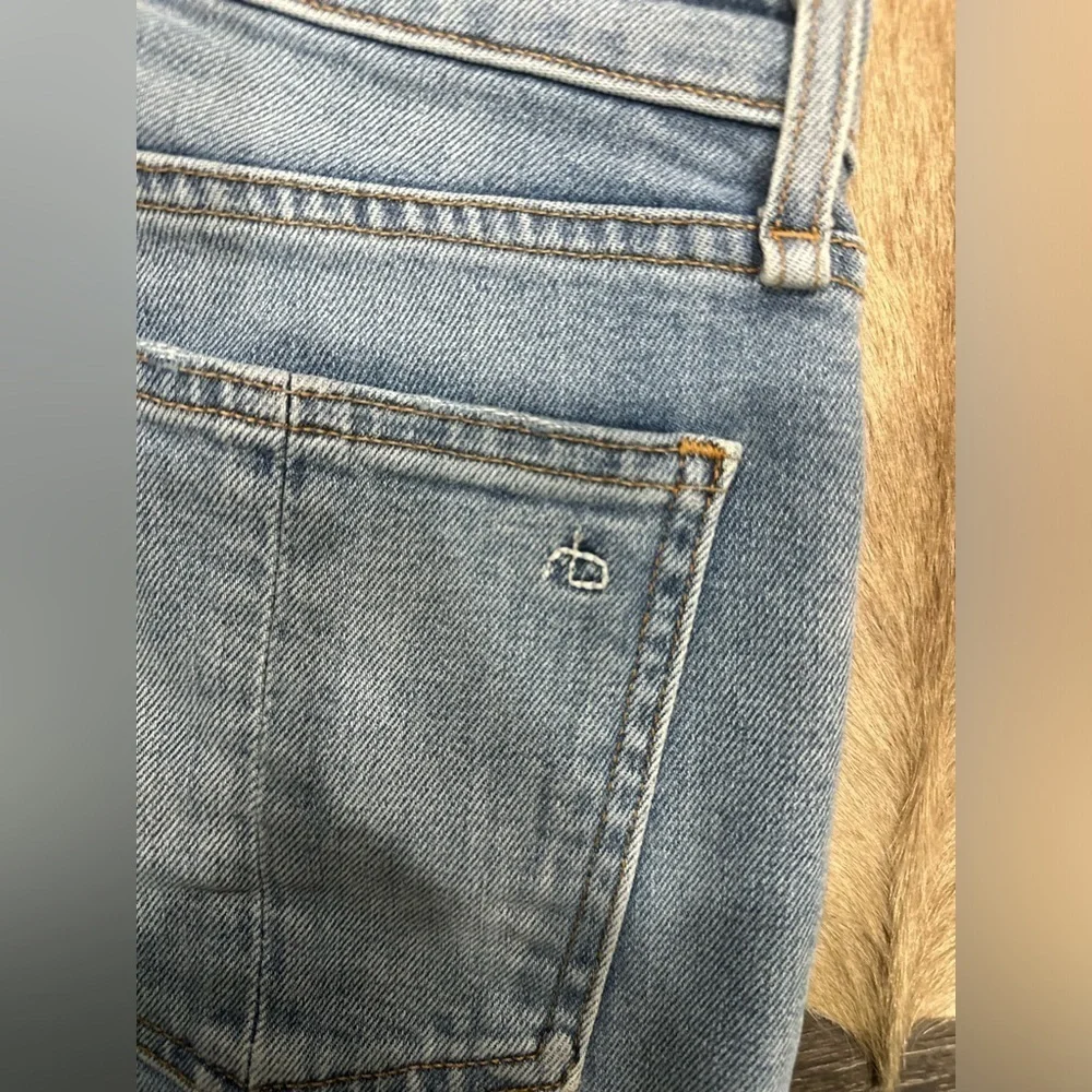 Rag & Bone Nina High Rise Ankle Cigarette Jeans Sz 28 Knee Rip Distress